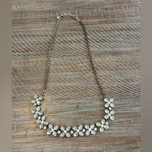 J. Crew Gold and White Floral Necklace